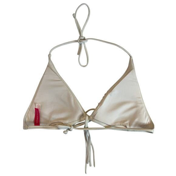 Victoria's Victoria Secret Bikini Halter Top S Small White With Rhinestones EUC - Picture 2 of 10